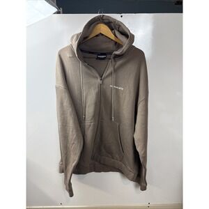Alphalete Classic Men's Zip Up Hoodie X-LARGE Brown Gym Workout New